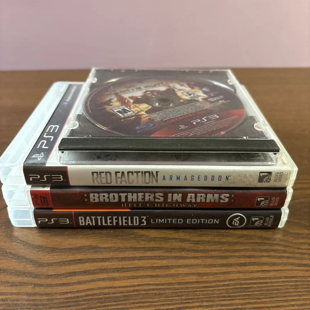 Sony PS3 Video Game Lot 4 Games Battlefield Brothers Arms Red Faction Saints Row